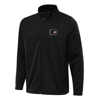 Philadelphia Flyers Antigua Black Links 2 Full-Zip Golf Jacket