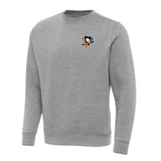 Свитшот Pittsburgh Penguins Antigua Heather Gray Big & Tall Victory Crewneck Pullover