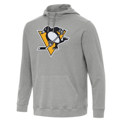 Толстовка Pittsburgh Penguins Antigua Heather Gray Cloud