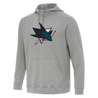 San Jose Sharks Antigua Heather Gray Cloud Pullover Hoodie