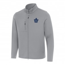 Кофта на молнии Toronto Maple Leafs Antigua Gray Objection Double-Peached