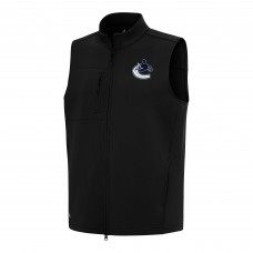 Vancouver Canucks Antigua Black Demand Full-Zip Vest