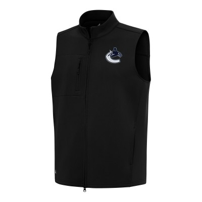 Vancouver Canucks Antigua Black Demand Full-Zip Vest