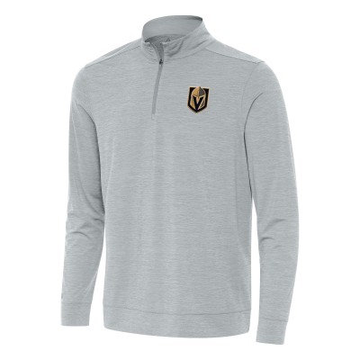 Кофта на короткой молнии Vegas Golden Knights Antigua Heather Gray Bright