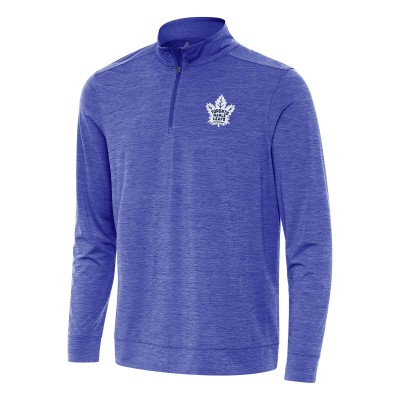 Кофта на короткой молнии Toronto Maple Leafs Antigua Heather Royal Bright
