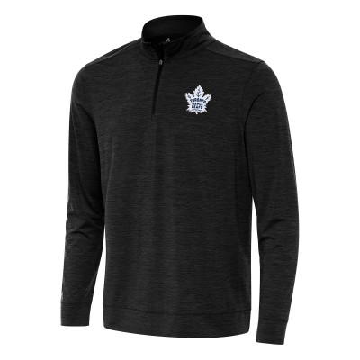 Кофта на короткой молнии Toronto Maple Leafs Antigua Bright - Heather Black
