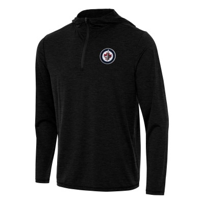 Толстовка на короткой молнии Winnipeg Jets Antigua Tidy - Heather Black