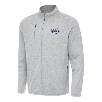Кофта на молнии Washington Capitals Antigua Heather Gray Hold-Up Tri-Blend