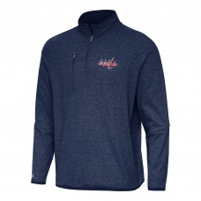 Кофта на короткой молнии Washington Capitals Antigua Heather Navy Certain Tri-Blend