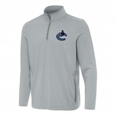 Vancouver Canucks Antigua Gray Perilous Quarter-Zip Sweatshirt