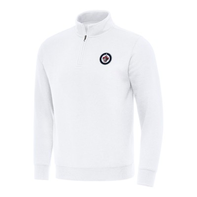 Кофта на короткой молнии Winnipeg Jets Antigua White Victory Mock