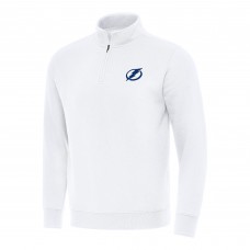 Кофта на короткой молнии Tampa Bay Lightning Antigua White Victory Mock