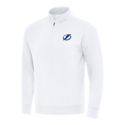 Кофта на короткой молнии Tampa Bay Lightning Antigua White Victory Mock