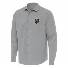 Рубашка Vegas Golden Knights Antigua Gray Exposure Woven