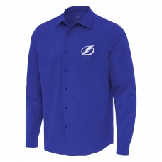 Tampa Bay Lightning Antigua Exposure Woven Long Sleeve Button-Up Shirt - Royal