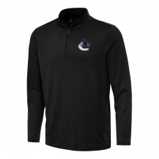 Vancouver Canucks Antigua Black Reprocess Quarter-Zip Top