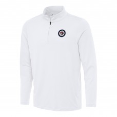 Winnipeg Jets Antigua White Reprocess Quarter-Zip Top