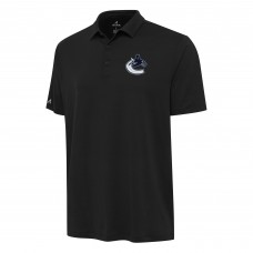 Vancouver Canucks Antigua Black Reprocess Polo