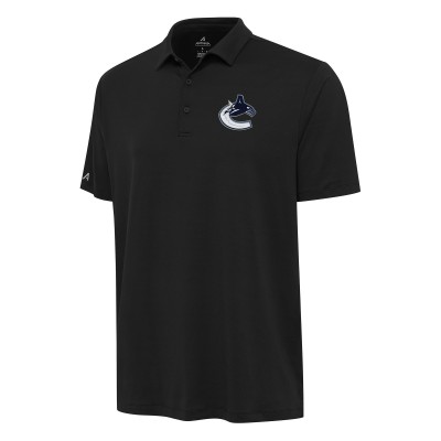 Vancouver Canucks Antigua Black Reprocess Polo