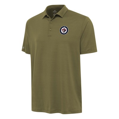 Winnipeg Jets Antigua Reprocess Polo - Olive
