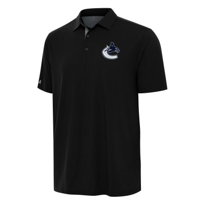 Vancouver Canucks Antigua Black Era Polo