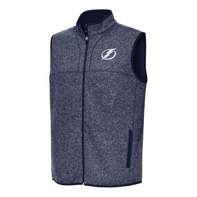 Tampa Bay Lightning Antigua Fortune Full-Zip Vest - Heather Navy