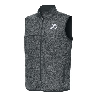 Tampa Bay Lightning Antigua Heather Gray Fortune Full-Zip Vest