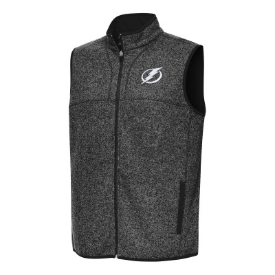 Tampa Bay Lightning Antigua Fortune Full-Zip Vest - Heather Black