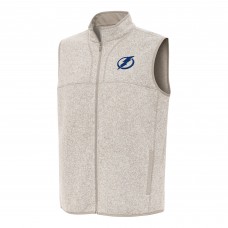 Tampa Bay Lightning Antigua Fortune Full-Zip Vest - Oatmeal