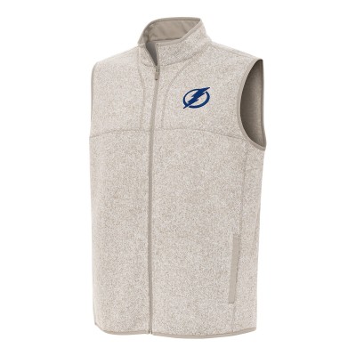 Tampa Bay Lightning Antigua Fortune Full-Zip Vest - Oatmeal