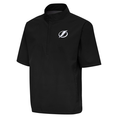 Tampa Bay Lightning Antigua Brisk Quarter-Zip Windbreaker - Black