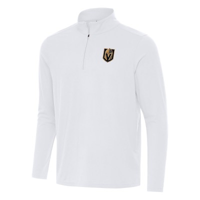 Vegas Golden Knights Antigua White Intent Quarter-Zip Top