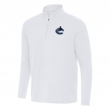 Vancouver Canucks Antigua White Intent Quarter-Zip Top