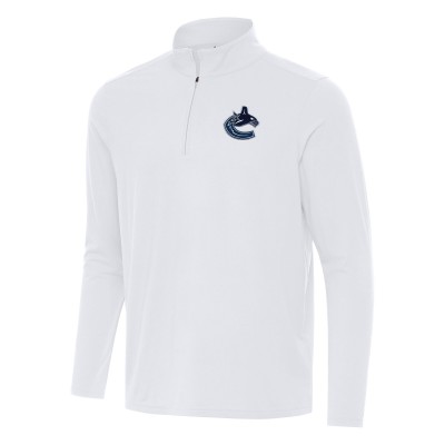 Vancouver Canucks Antigua White Intent Quarter-Zip Top