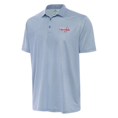 Washington Capitals Antigua Heather Aqua/White Rings Polo