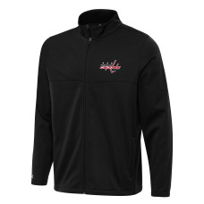 Куртка Washington Capitals Antigua Black Links 2 Full-Zip Golf