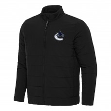 Vancouver Canucks Antigua Black Swelter Full-Zip Puffer Jacket