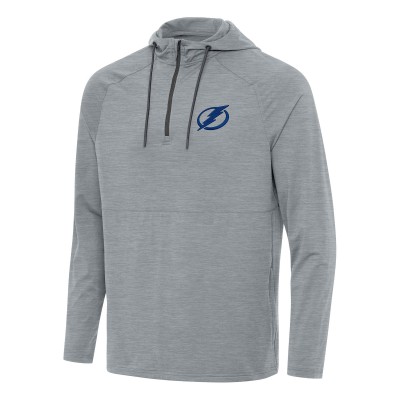 Толстовка на короткой молнии Tampa Bay Lightning Antigua Heather Gray Spikes