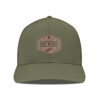 Бейсболка Detroit Red Wings Levelwear Rise Faux Leather Patch - Olive
