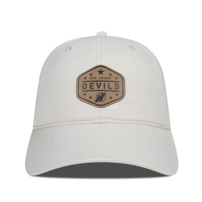 Бейсболка New Jersey Devils Levelwear Cream Faux Leather Patch Unstructured