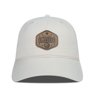 Бейсболка New York Islanders Levelwear Cream Faux Leather Patch Unstructured