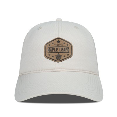 Бейсболка Toronto Maple Leafs Levelwear Cream Faux Leather Patch Unstructured
