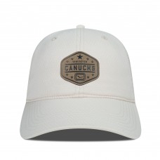 Бейсболка Vancouver Canucks Levelwear Cream Faux Leather Patch Unstructured