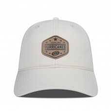 Бейсболка Carolina Hurricanes Levelwear Cream Faux Leather Patch Unstructured