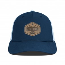 Бейсболка Montreal Canadiens Levelwear Navy Faux Leather Patch Structured