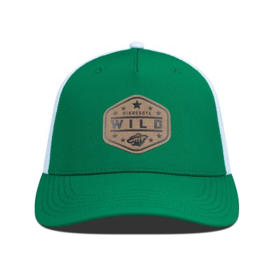 Бейсболка Minnesota Wild Levelwear Green Faux Leather Patch Structured