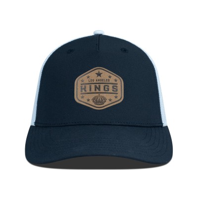 Бейсболка Los Angeles Kings Levelwear Black Faux Leather Patch Structured