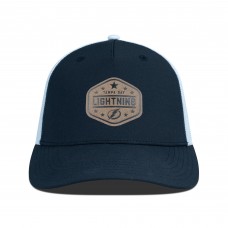 Бейсболка Tampa Bay Lightning Levelwear Black Faux Leather Patch Structured