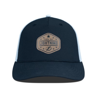 Бейсболка Tampa Bay Lightning Levelwear Black Faux Leather Patch Structured