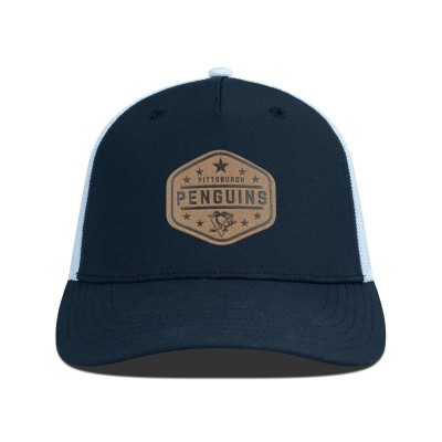 Бейсболка Pittsburgh Penguins Levelwear Black Faux Leather Patch Structured